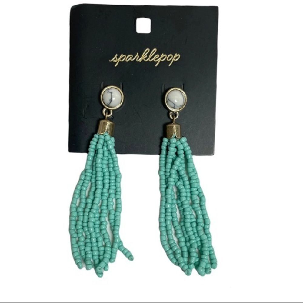 Sparklepop‎ Marble Turquoise Beaded Earrings